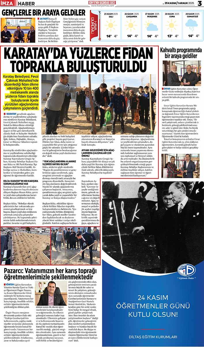 Konya İmza E-GAZETE (25 Kasım / 1 Aralık 2025) 3